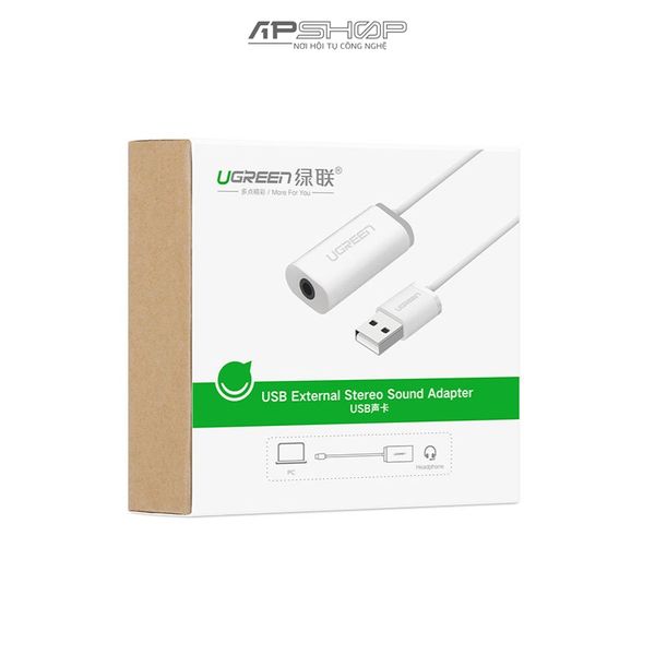 Sound Adapter UGREEN USB A Male to 3.5 mm Aux Cable US206