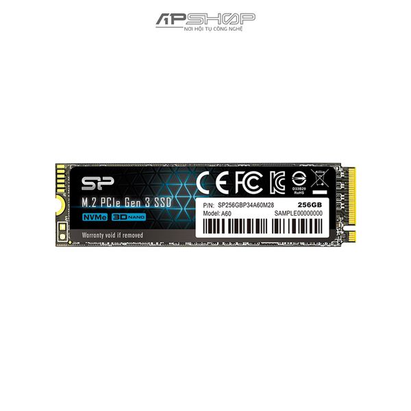 SSD Silicon Power A60 M.2 NVMe PCIe Gen 3x4 256GB - Hàng chính hãng
