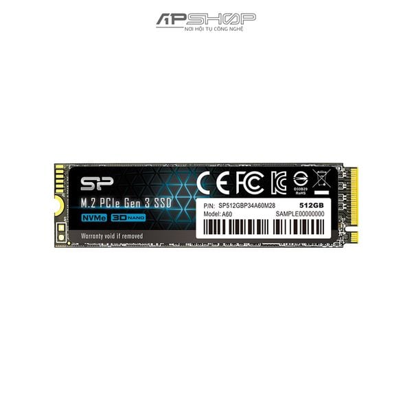 SSD Silicon Power A60 M.2 NVMe PCIe Gen 3x4 512GB - Hàng chính hãng