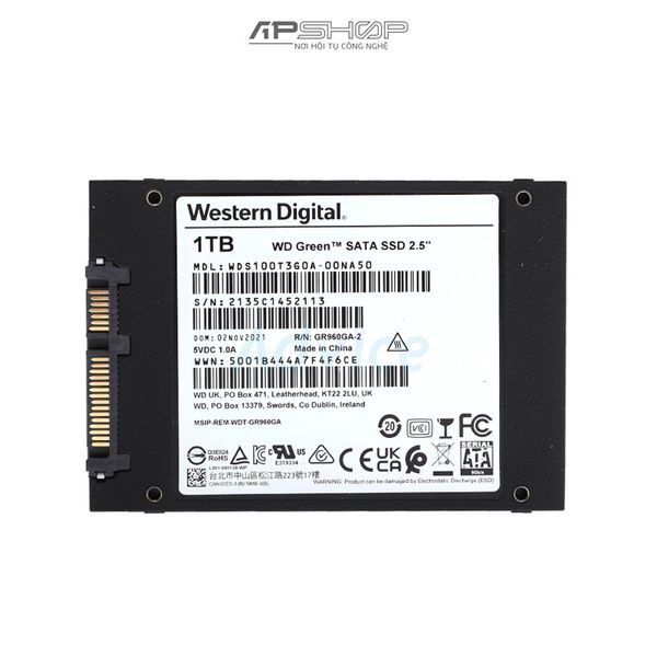 SSD Western Digital WD Green Sata III 1TB 2022 | Chính hãng