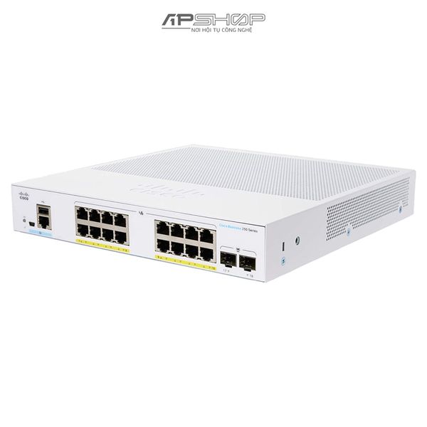 Switch Cisco CBS250 Smart 16Port GE, PoE, 2x1G SFP - Hàng chính hãng