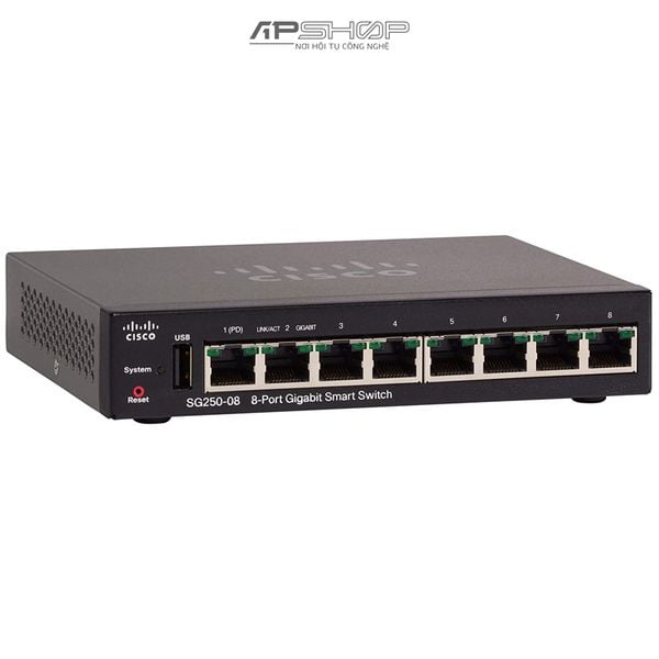 Switch Cisco SG250 Smart 8Port Gigabit Smart Switch - Hàng chính hãng