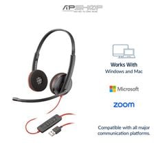Tai nghe có dây Poly Blackwire 3220 Stereo USB C | USB C/A (Bulk)