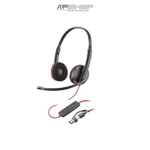 Tai nghe có dây Poly Blackwire 3220 Stereo USB C | USB C/A (Bulk)