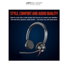 Tai nghe có dây Poly Blackwire 3325 Stereo M | USB C | 3.5mm Plug | USB C/A