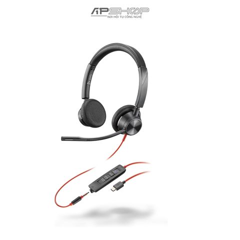 Tai nghe có dây Poly Blackwire 3325 Stereo M | USB C | 3.5mm Plug | USB C/A