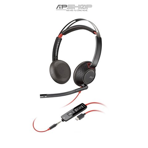 Tai nghe có dây USB Poly Blackwire 5220 | C5220 | USB C + 3.5MM | (Bulk) | WW