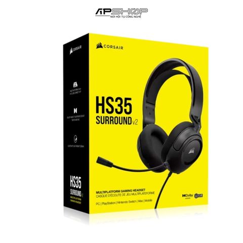 Tai nghe Corsair HS35 Surround V2, Carbon