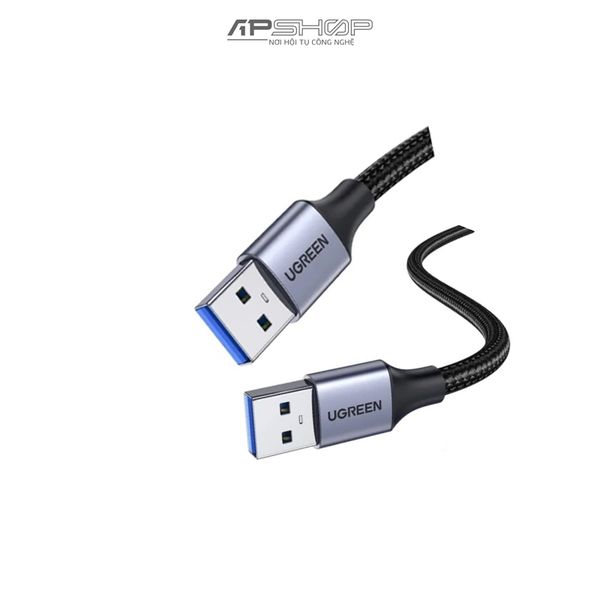 Cáp UGREEN USB A Male to USB A Male USB 3.0 Alu Case Braided Cable | PVC Nickle Plated | US373