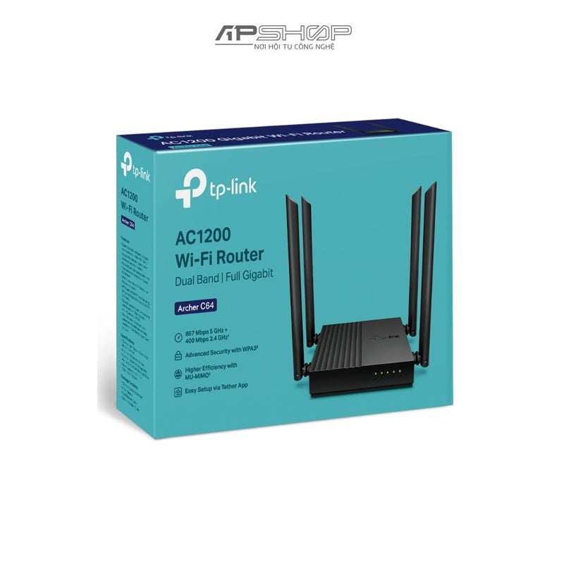 TP Link AC1200 Router WiFi Gigabit MU-MIMO | Archer C64