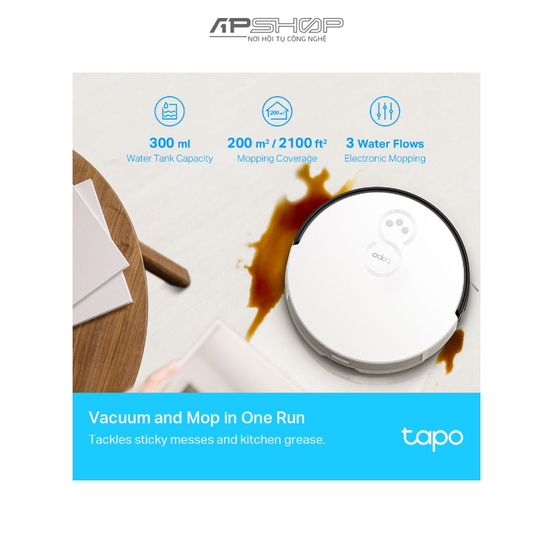 TP Link Robot Hút Bụi & Lau Nhà Tapo RV10 | Chính hãng