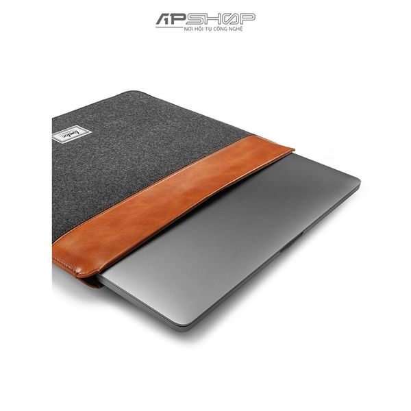 Túi Chống Sốc TOMTOC ( USA ) 16 Inch MacBook Pro Felt & PU Leather Case