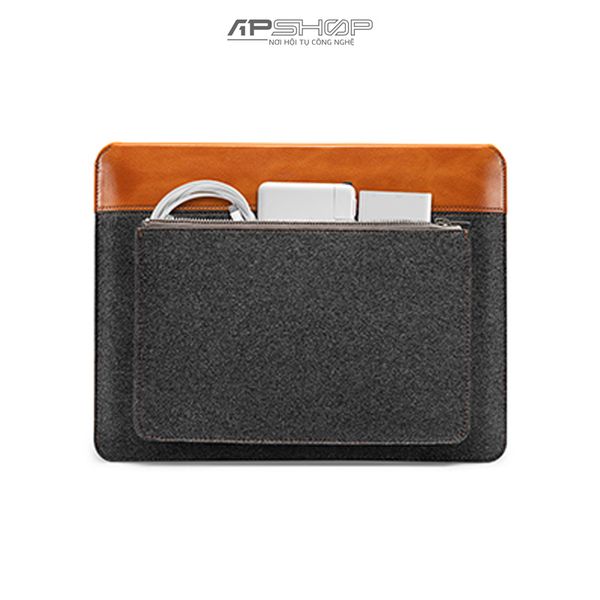 Túi Chống Sốc TOMTOC ( USA ) 16 Inch MacBook Pro Felt & PU Leather Case