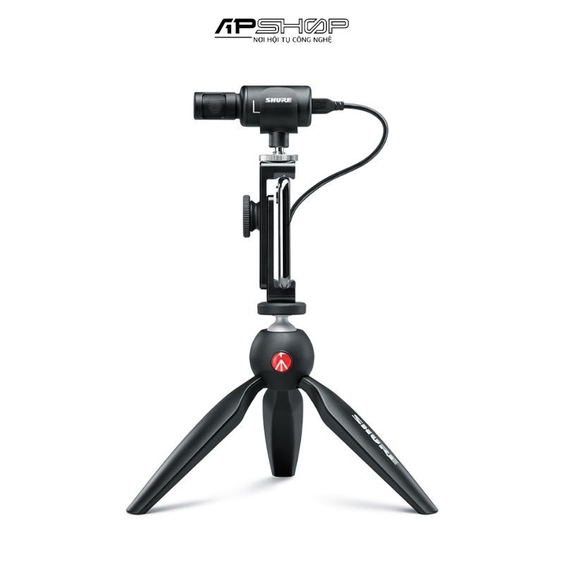 Bộ micro thu âm condenser stereo Shure MV88+ Video Kit kèm chân tripod để bàn