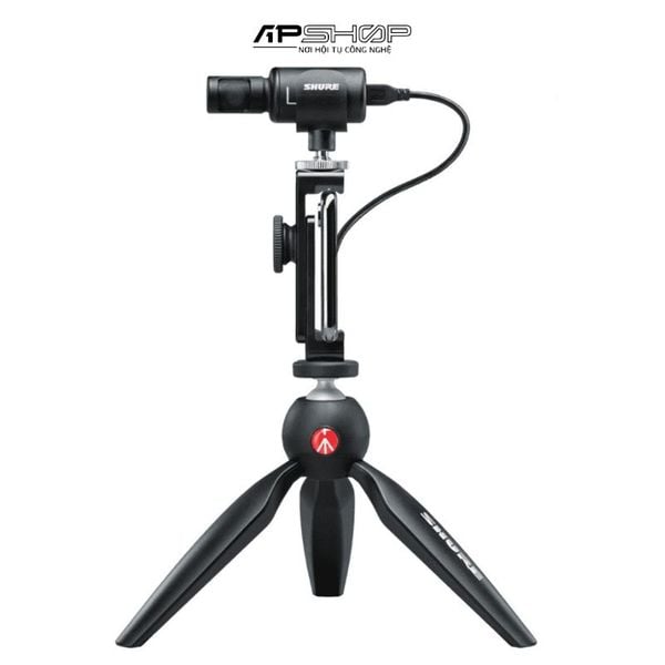 Bộ micro thu âm condenser stereo Shure MV88+ Video Kit kèm chân tripod để bàn