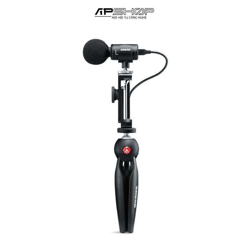 Bộ micro thu âm condenser stereo Shure MV88+ Video Kit kèm chân tripod để bàn