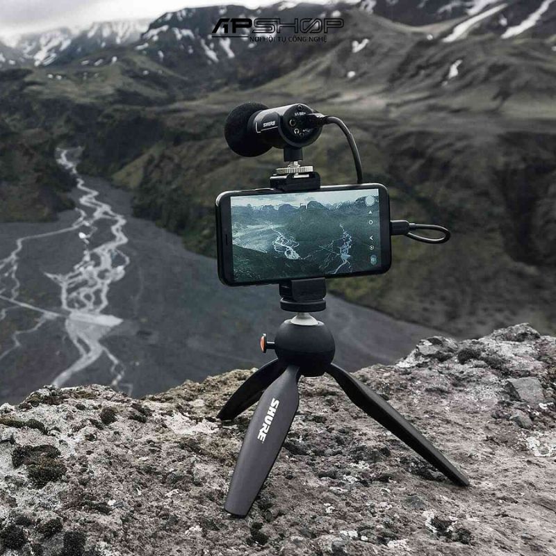Bộ micro thu âm condenser stereo Shure MV88+ Video Kit kèm chân tripod để bàn