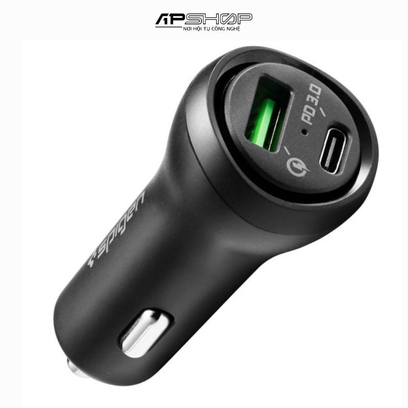 Tẩu Sạc Xe Hơi Spigen Steadiboost USB C Pd3.0 Car Charger (1C1A) 27W