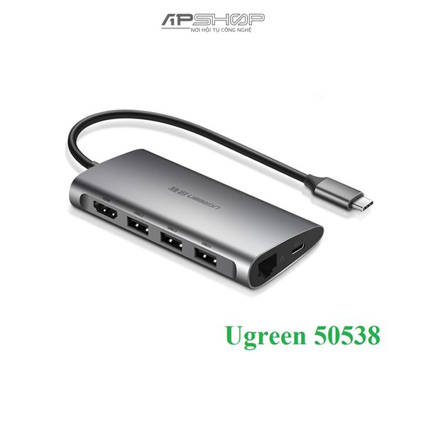 Hub mở rộng USB C to HDMI/ USB 3.0/ SD/ Lan Ugreen 50538