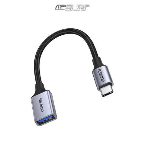 Đầu Chuyển UGREEN USB C to USB 3.0 OTG Cable Alu Case with Braid Black US378