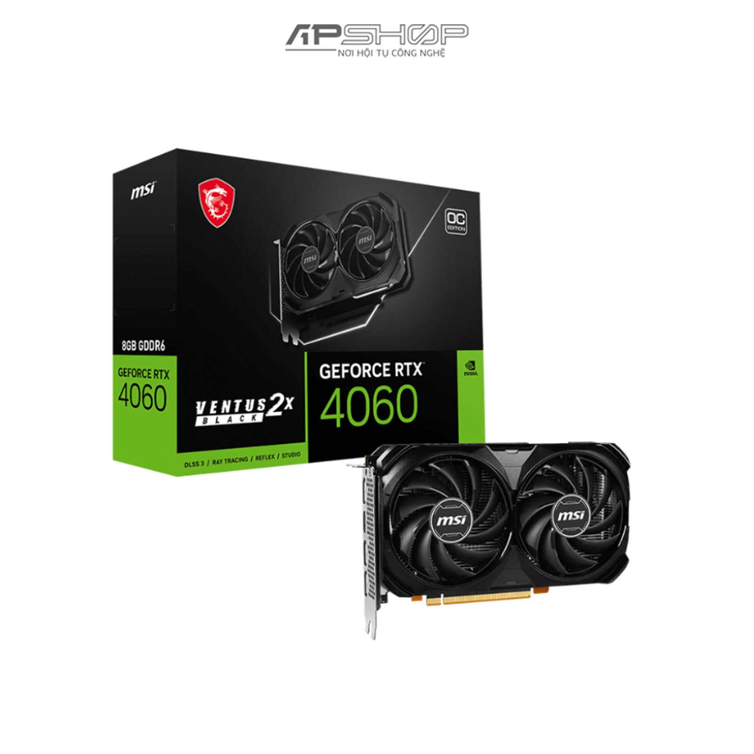VGA MSI RTX 4060 VENTUS 2X BLACK 8G OC Chính hãng