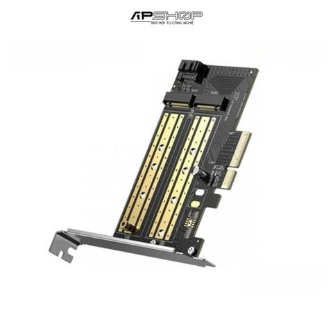 Card PCIe ổ cứng M.2 SATA NVMe NGFF Ugreen 70504 hỗ trợ M&B-Key, 2230224222602280, tốc độ 32Gbps.