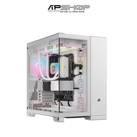 Vỏ case máy tính Corsair 6500X Tempered Glass White