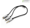 Cáp Audio 3,5mm âm ra 2 đầu 3,5mm 1 Mic 1 loa chính hãng Ugreen 20899 mạ vàng cao cấp