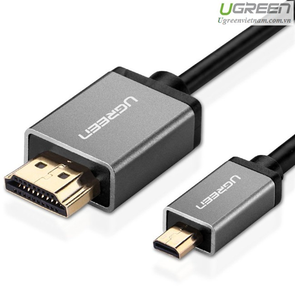 Cáp Micro HDMI to HDMI Ugreen 10119 Gold có độ dài 2m hàng chính hãng