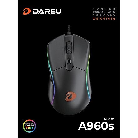 Chuột Gaming DAREU A960s - ULTRALIGHT (HUNTER PWM3336, LED RGB)