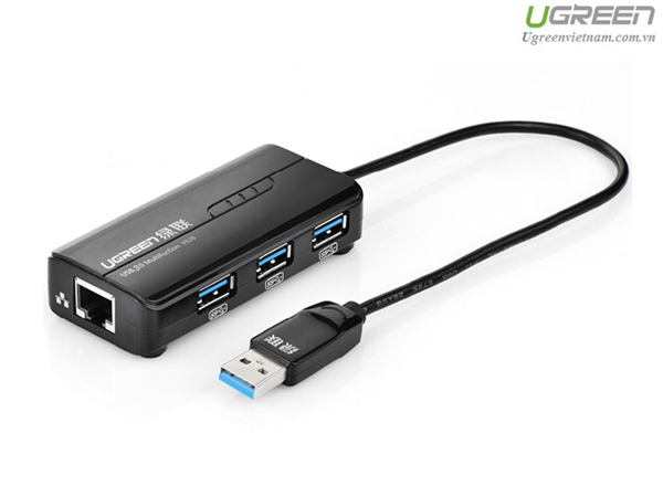 Bộ chia 3 cổng USB 3.0 tich hợp cổng Mạng Gigabit 10/100 / 1000Mbps Ugreen 20265