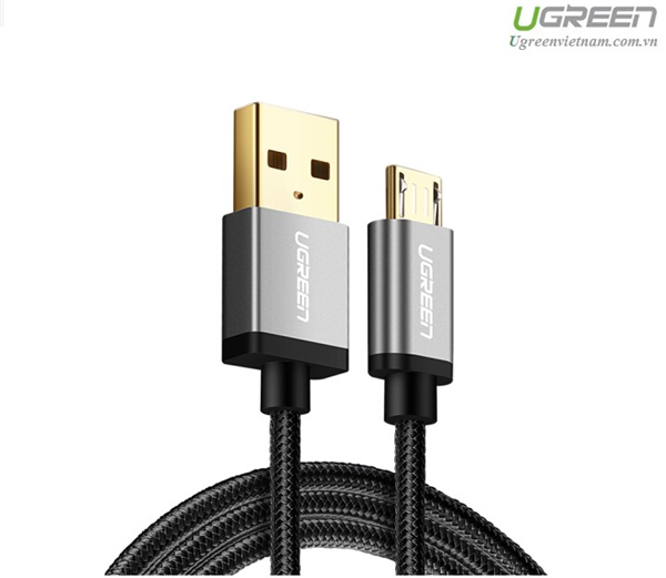Cáp sạc Micro USB bọc nylon dài 0,25m hỗ trợ sạc nhanh chính hãng Ugreen 30648 cao cấp