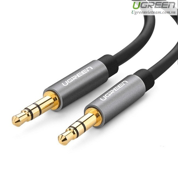 Cáp Audio 3.5mm dây tròn 2M Chính hãng Ugreen 10735 mạ vàng 24K