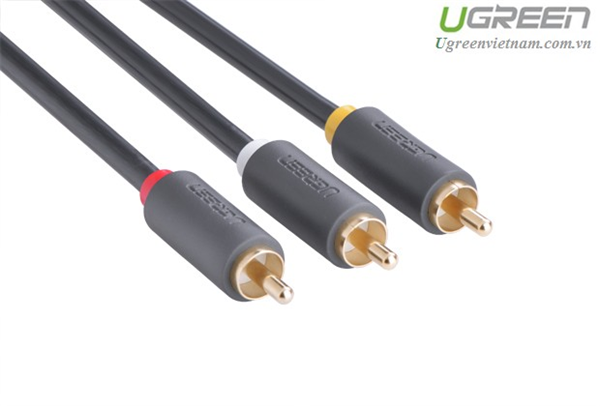 Cáp audio 1 ra 2 RCA (hoa sen) 5M Ugreen 10513 chính hãng