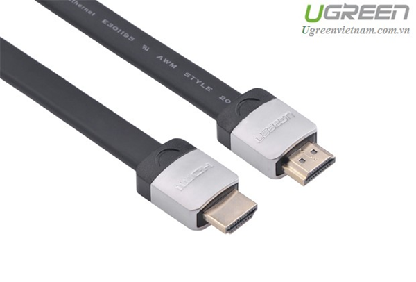 Cáp HDMI dẹt 2M Ugreen hỗ trợ 3D, 4K Ugreen 10261 Chính hãng