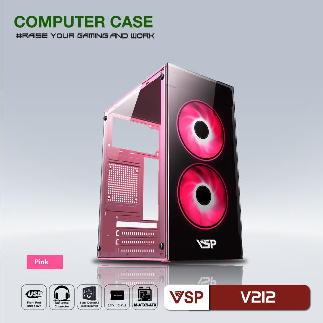 Case VSP home and Gaming V212 - Pink