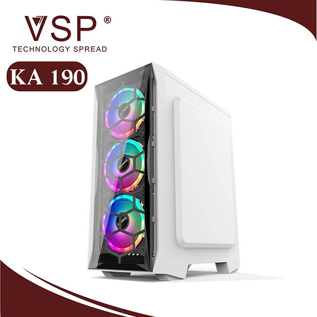 Vỏ Nguồn Máy Tính VSP KA 190 NEBULA – Kính Cường Lực White