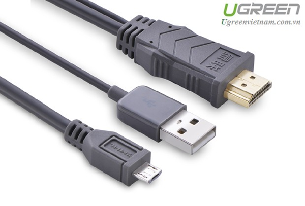 Cáp MHL Micro USB to HDMI 5pin dài 2M chính hãng Ugreen 20133 cho điện thoại , máy tính bảng
