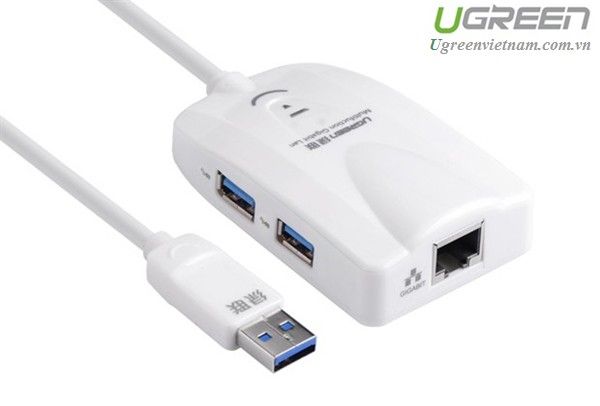 Bộ chia USB 3.0 tich hợp cổng Mạng Gigabit 10/100/1000Mbps Ugreen 20260 Chính hãng