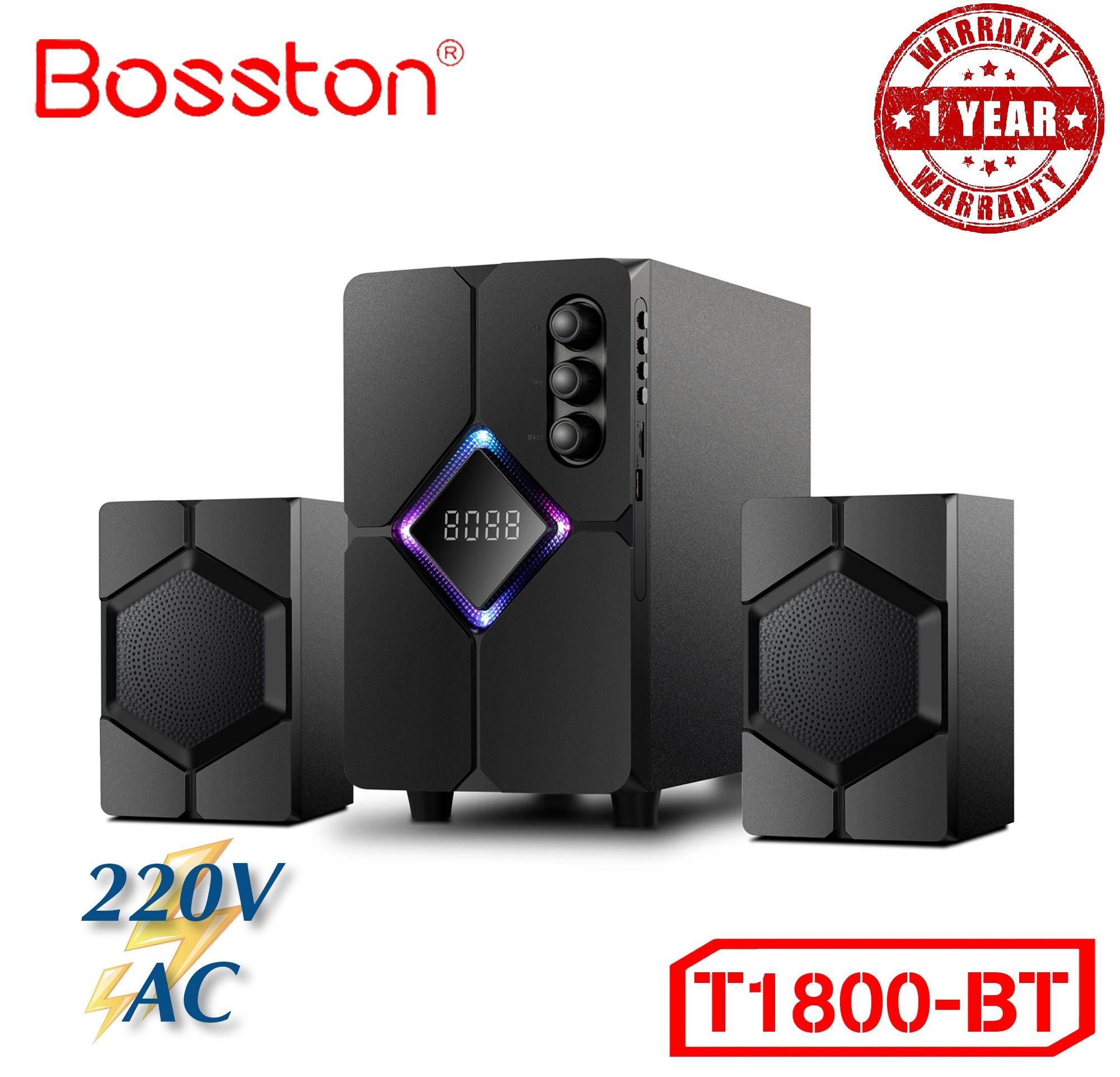 Loa Bosston Bluetooth T1800-BT 2.1 Đèn Led RGB