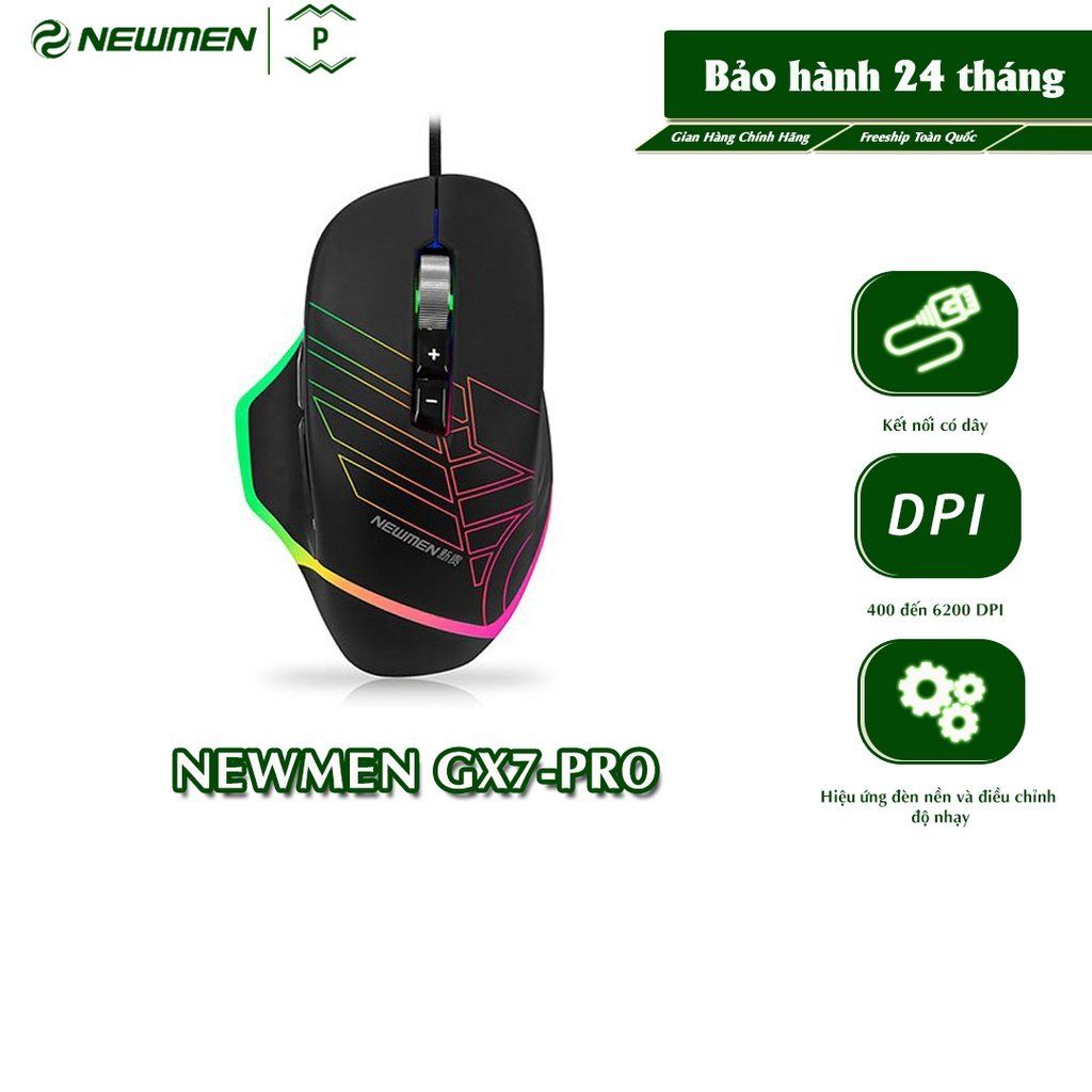 Chuột máy tính có dây Newmen GX7-PRO, đen - Hàng chính hãng