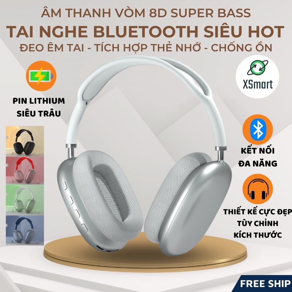 Tai Nghe Bluetooth Chụp Tai Không Dây P9BT AirMax Âm Thanh Super Bass Chống Ồn