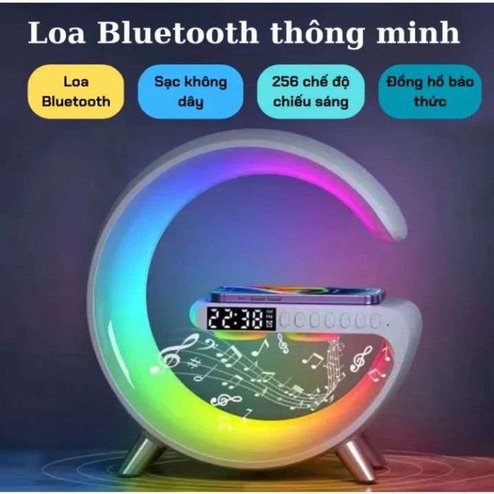Loa Bluetooth Chữ G Chữ Q Kết Hợp Màn Hình Đồng Hồ, Đèn LED Thông Minh Âm Thạnh Sống Động, Kiểu Dáng Sang Trọng