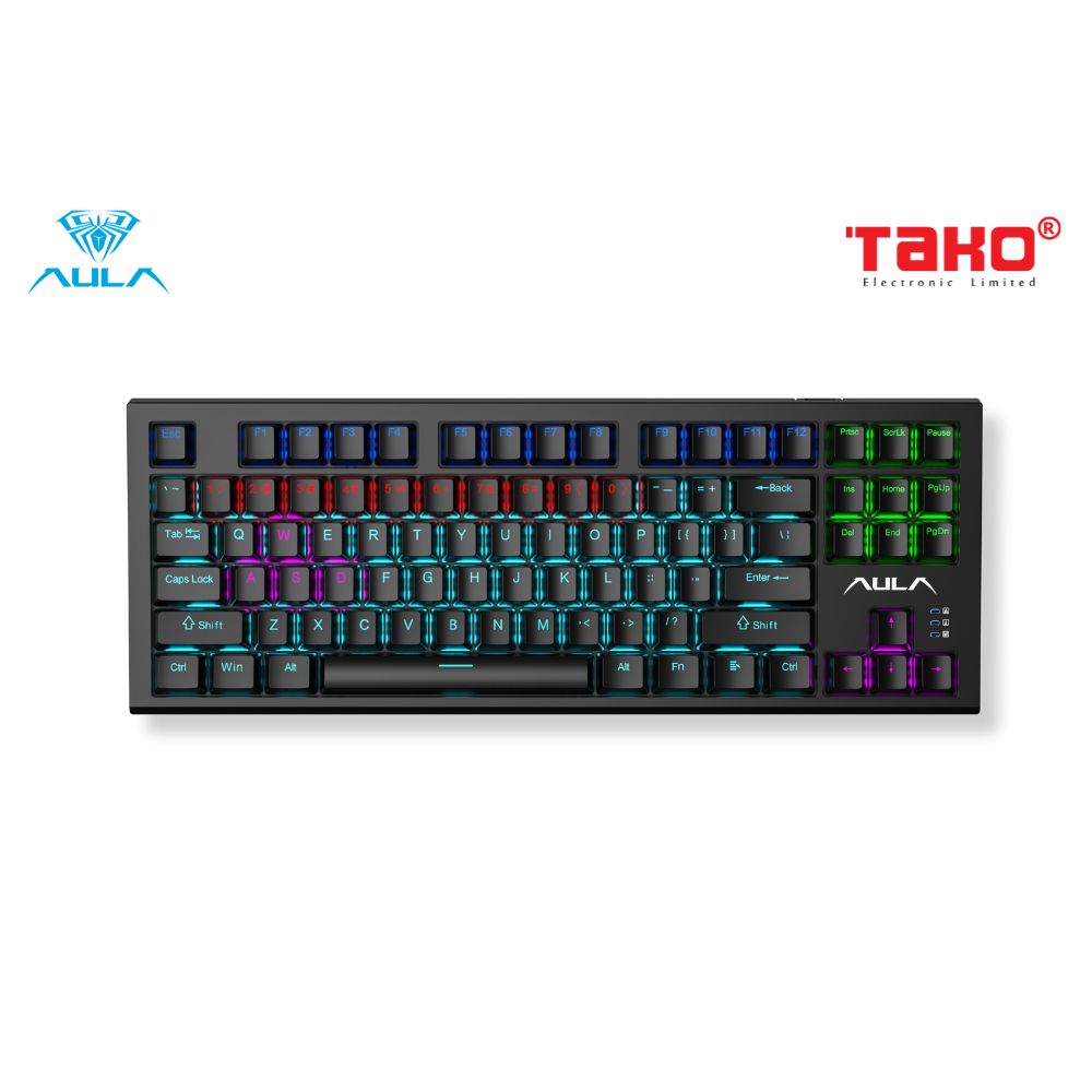 Bàn Phím Cơ Gaming Không Dây AULA F3032 RGB - Có Thể Đổi Màu Theo Hiệu Ứng Âm Thanh