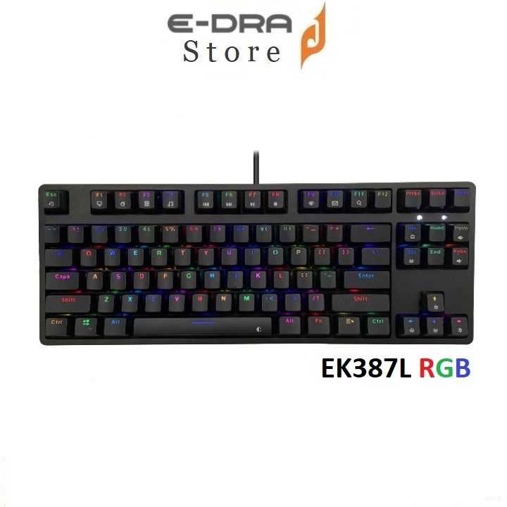 Bàn phím cơ EDRA EK387L RGB LED (Swicth, Blue / Brown / Red )