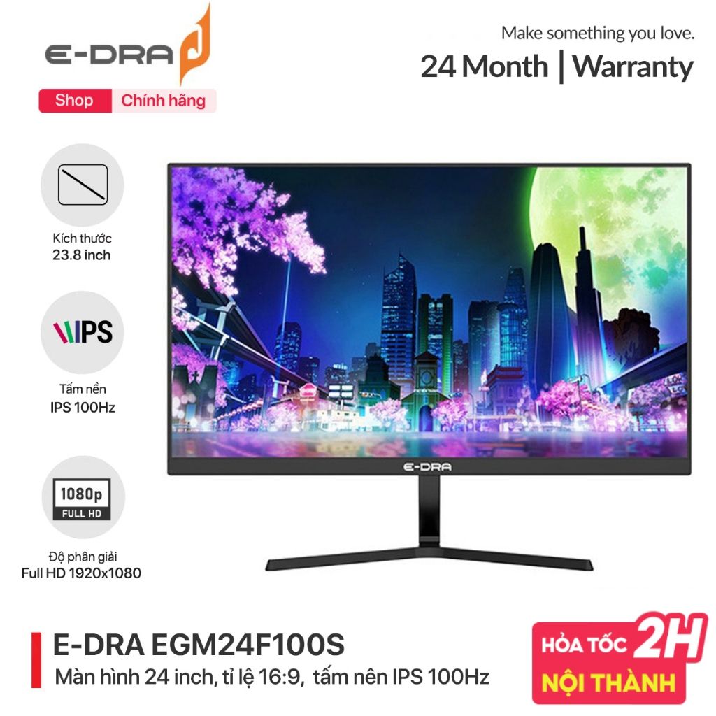 Màn hình gaming, màn hình máy tính chơi game E-Dra EGM24F100S Full HD - màn hình 24 inch - Tần số 100Hz - Chính hãng