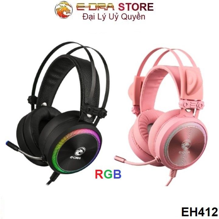 Tai nghe Gaming EDRA EH412 PRO Pink / Black Led RGB