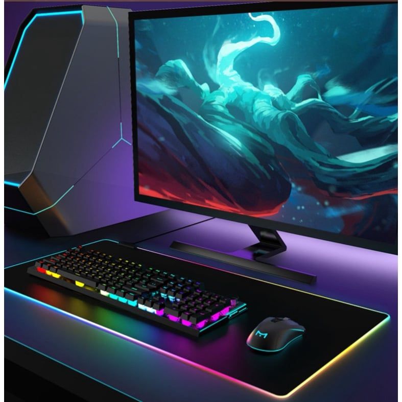 Lót chuột gaming, Pad chuột LED RGB dày 4mm siêu bền