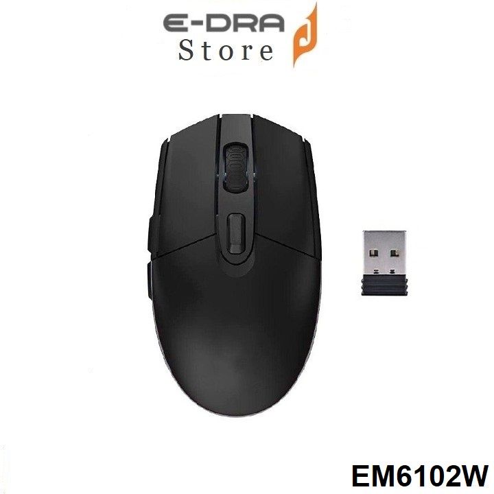 Chuột không dây Edra EM6102W Đen ( Wireless , 3200 DPI , BH 24 tháng )