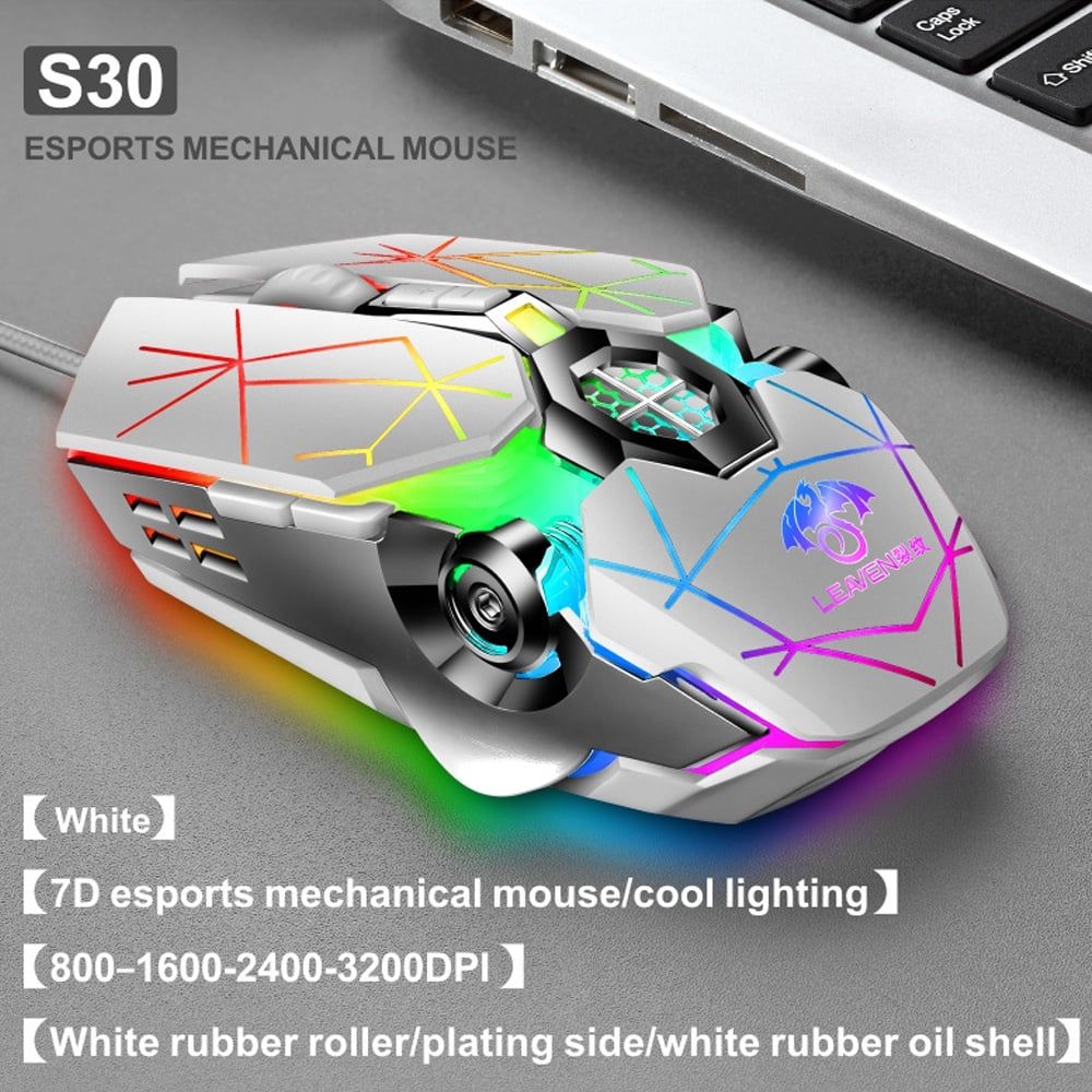 Chuột máy tính gaming LEAVEN S30 3500 DPI LED RGB Độ Chính Xác Cao